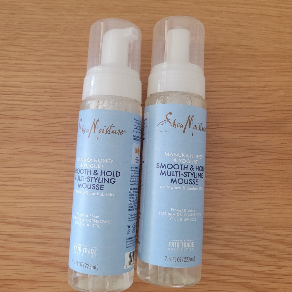Bundle of two SHEA MOISTURE smooth and hold multi styling mousse